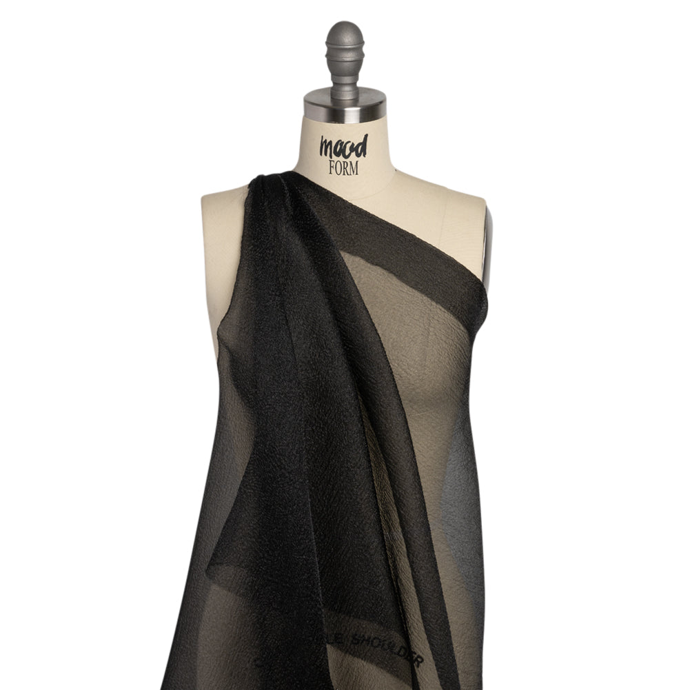 Black Iridescent Shimmer Bubbly Crinkled Organza Brocade - Joann Fabrics