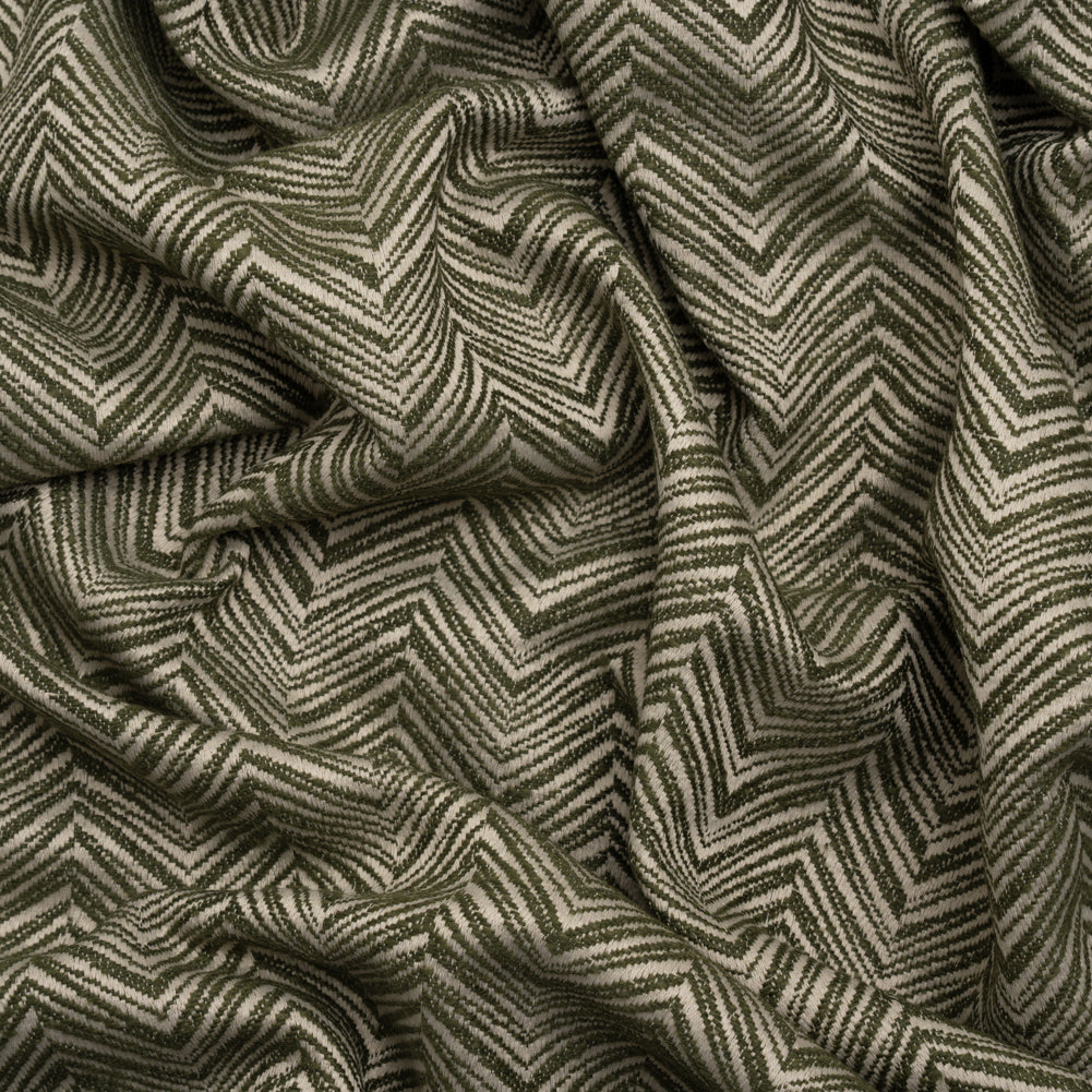 Herringbone Chevrons Recycled Polyester and Cotton Drapery Jacquard - Spruce - British Imported - Joann Fabrics