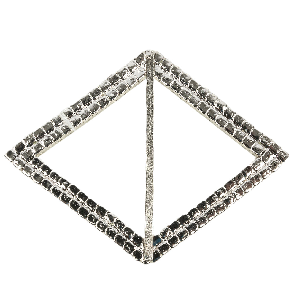 Vintage Czech Crystal Rhinestones and Silver Metal Diamond Slider - 3.25