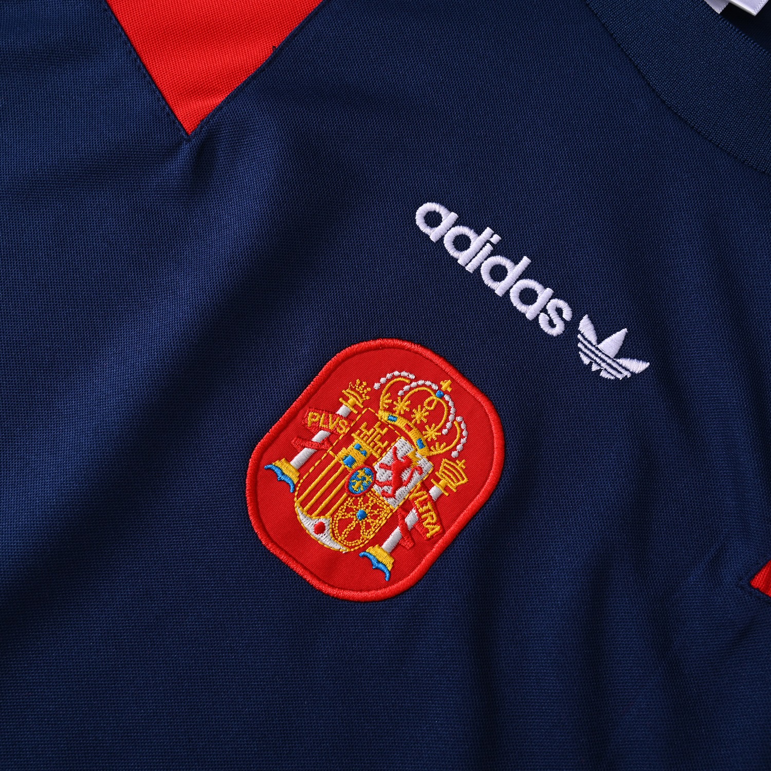 Spain 2026 Originals Trefoil Short-Sleeve Training Set - Deep Blue Top & Deep Blue Shorts - UnitedFutballJersey