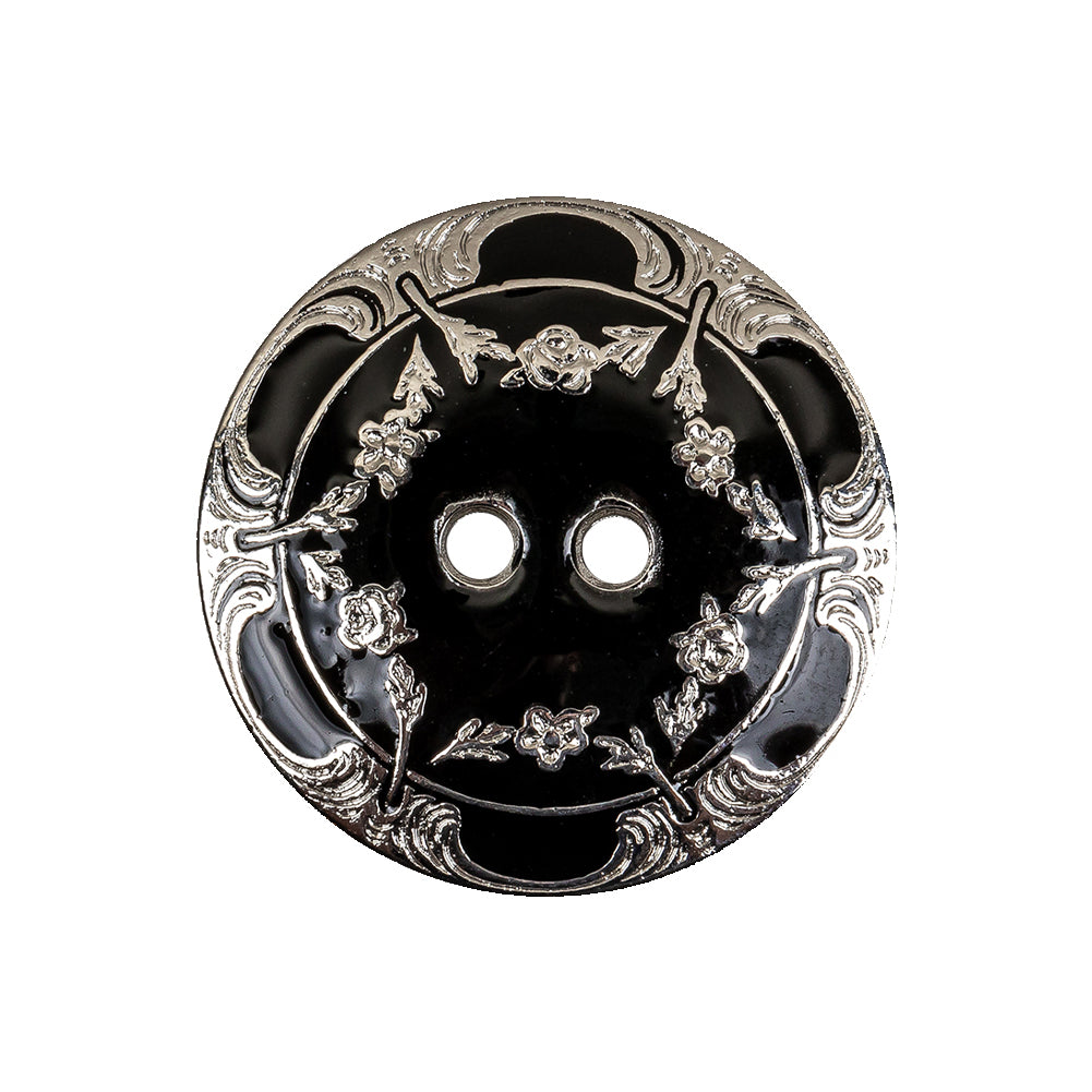 New Silver and Black Metal Coat Button - 40L/25.5mm - Joann Fabrics