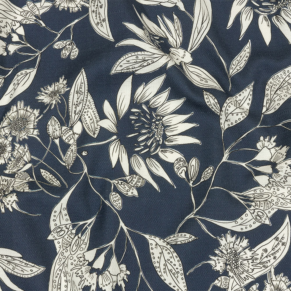 Mood Exclusive Blue Illustrated Cultivation Stretch Cotton Woven - Joann Fabrics
