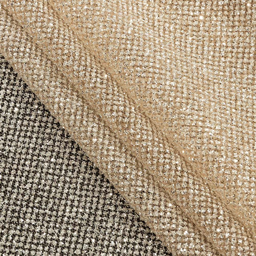 Tulle with Metallic Platinum Glitter - Nude - Platina Collection - Joann Fabrics