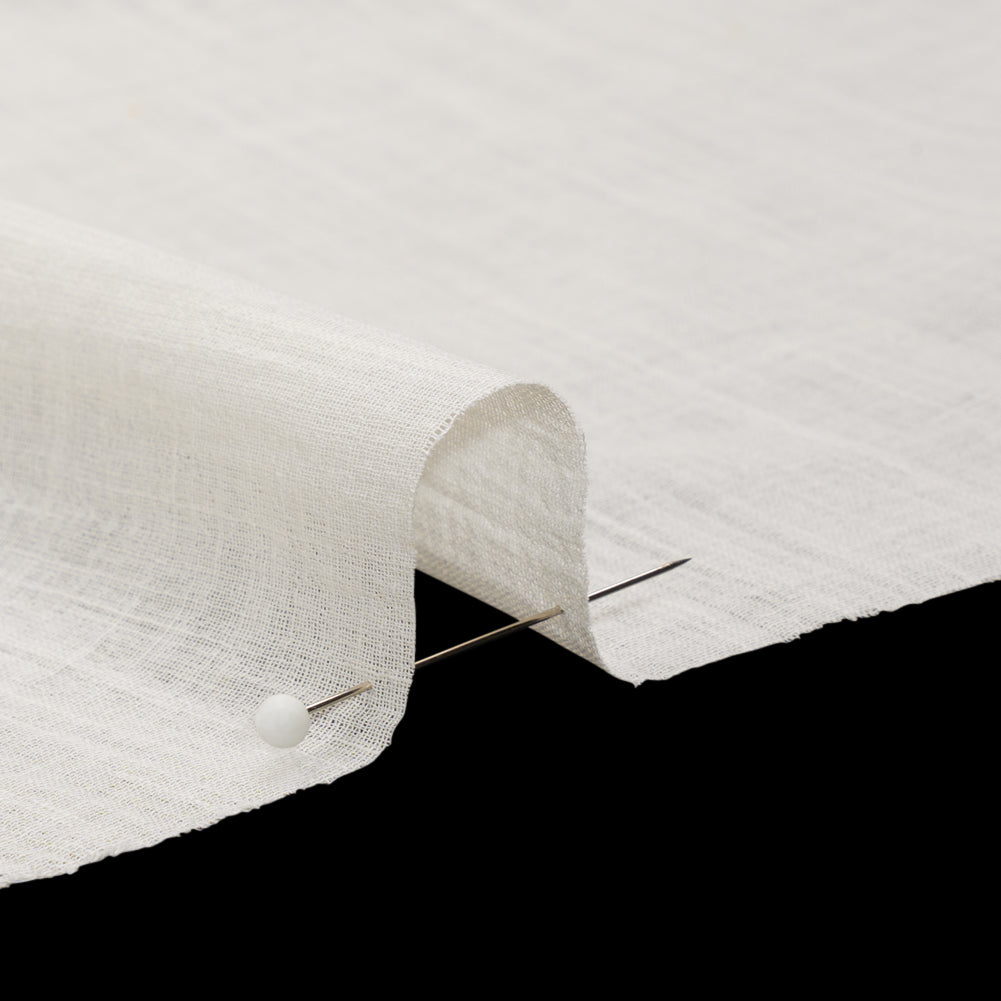 Famous Australian Designer White Crinkled Cotton and Linen Gauze - Joann Fabrics
