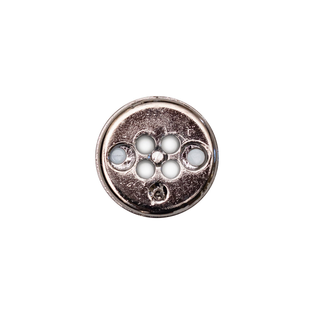 Italian White and Gunmetal 4-Hole 2-Piece Button - 24L/15mm - Joann Fabrics