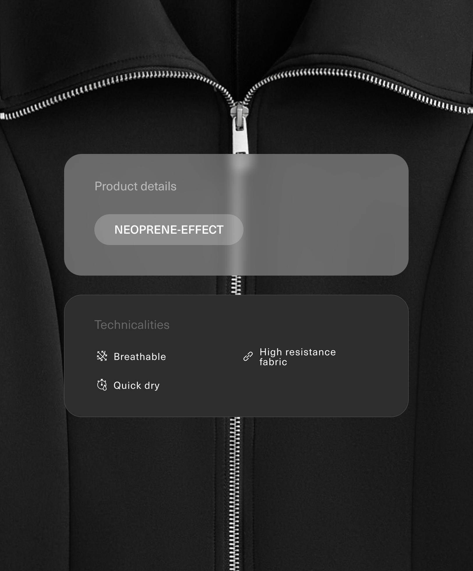 Double zip neoprene-effect jacket