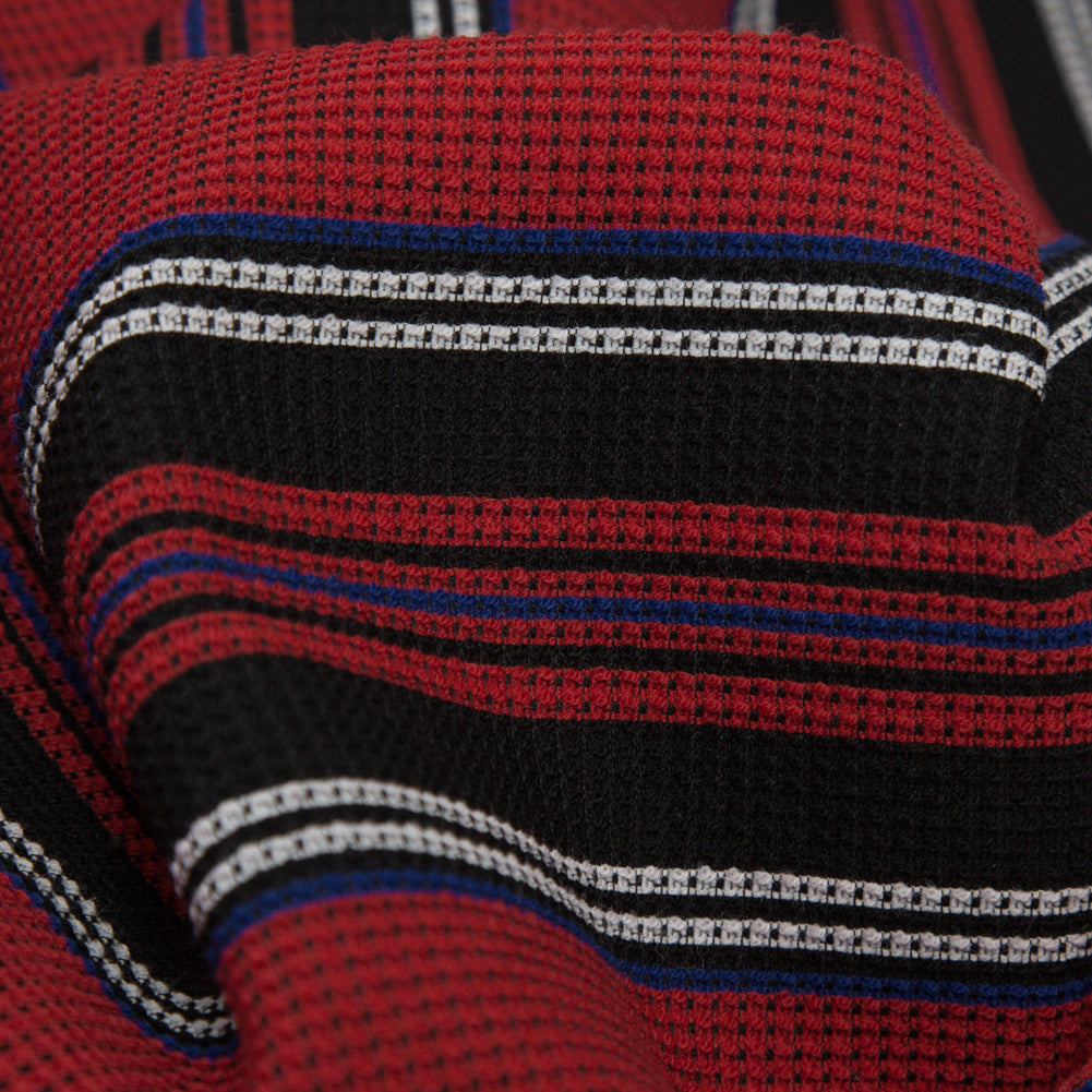 Italian Mazarine Blue, Antarctica and Aurora Red Striped Stretch Polyester Woven - Joann Fabrics