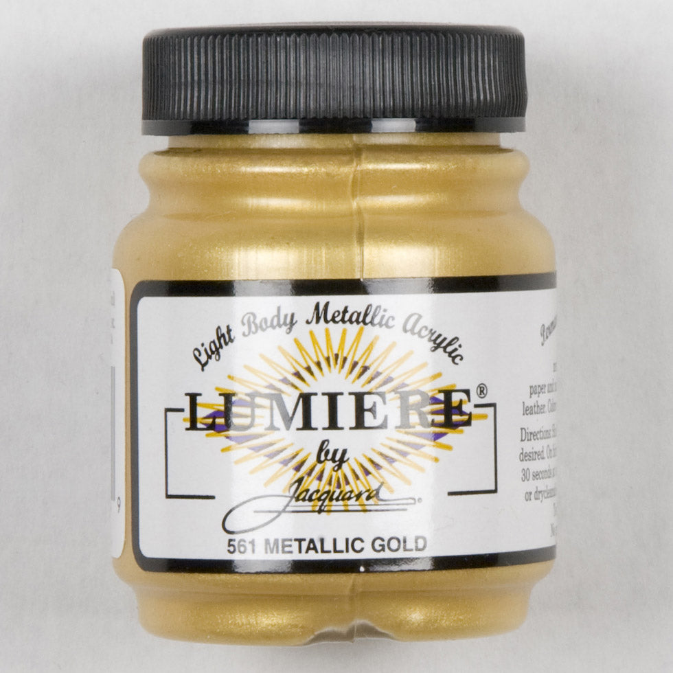 Jacquard Lumiere Textile Paint - 561 Metallic Gold - Light Body Metallic Acrylic - Joann Fabrics