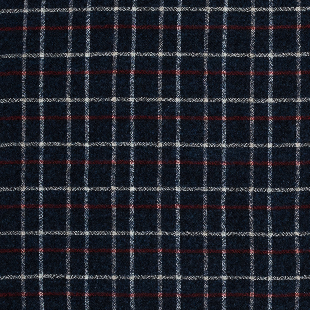 Sea NY Italian Red, White and Blue Plaid Wool Blend - Joann Fabrics