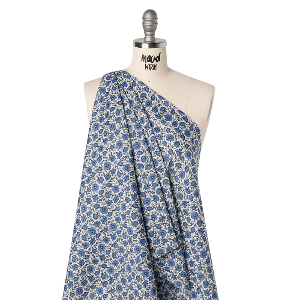 Liberty Fabrics Tana Lawn® - Astell Reece Blue - Blue and White Flower Vines - Joann Fabrics