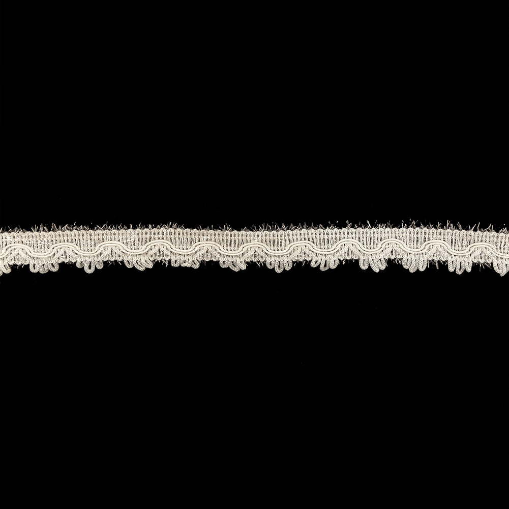 Icicle and Clear Eyelash Fringe Braided Trim with Picot Edging - 0.75