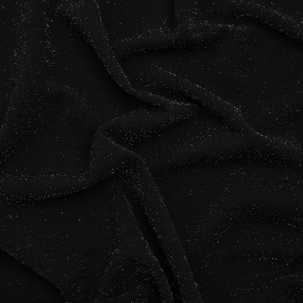 Stretch Polyester Metallic Crepe Double Knit - Black and Silver - Designer Deadstock - Joann Fabrics
