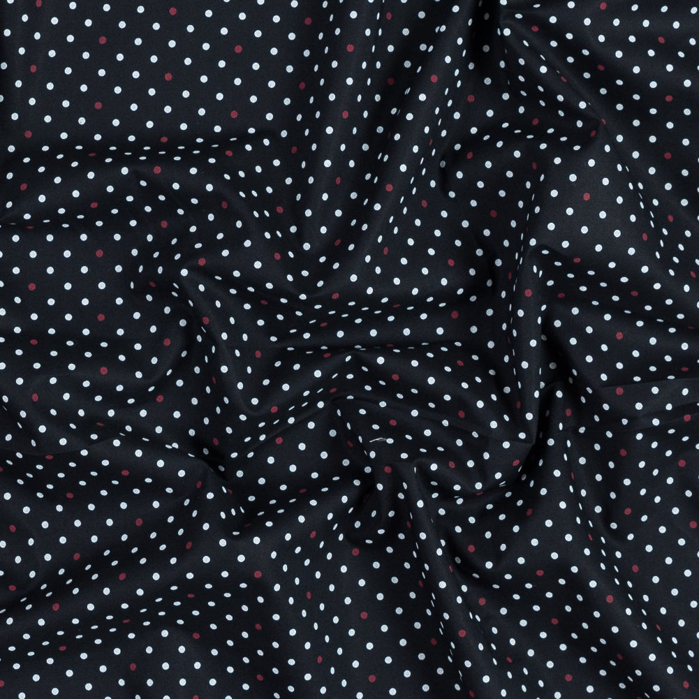 Black, Red and White Polka Dotted Cotton Poplin - Joann Fabrics