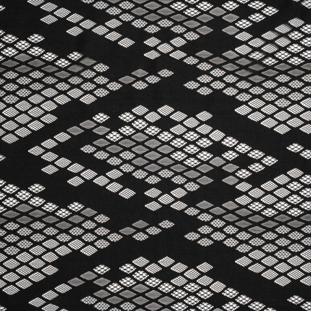 Raschel Lace with Eyelash Fringe Edges - Black Diamond Argyle - Joann Fabrics