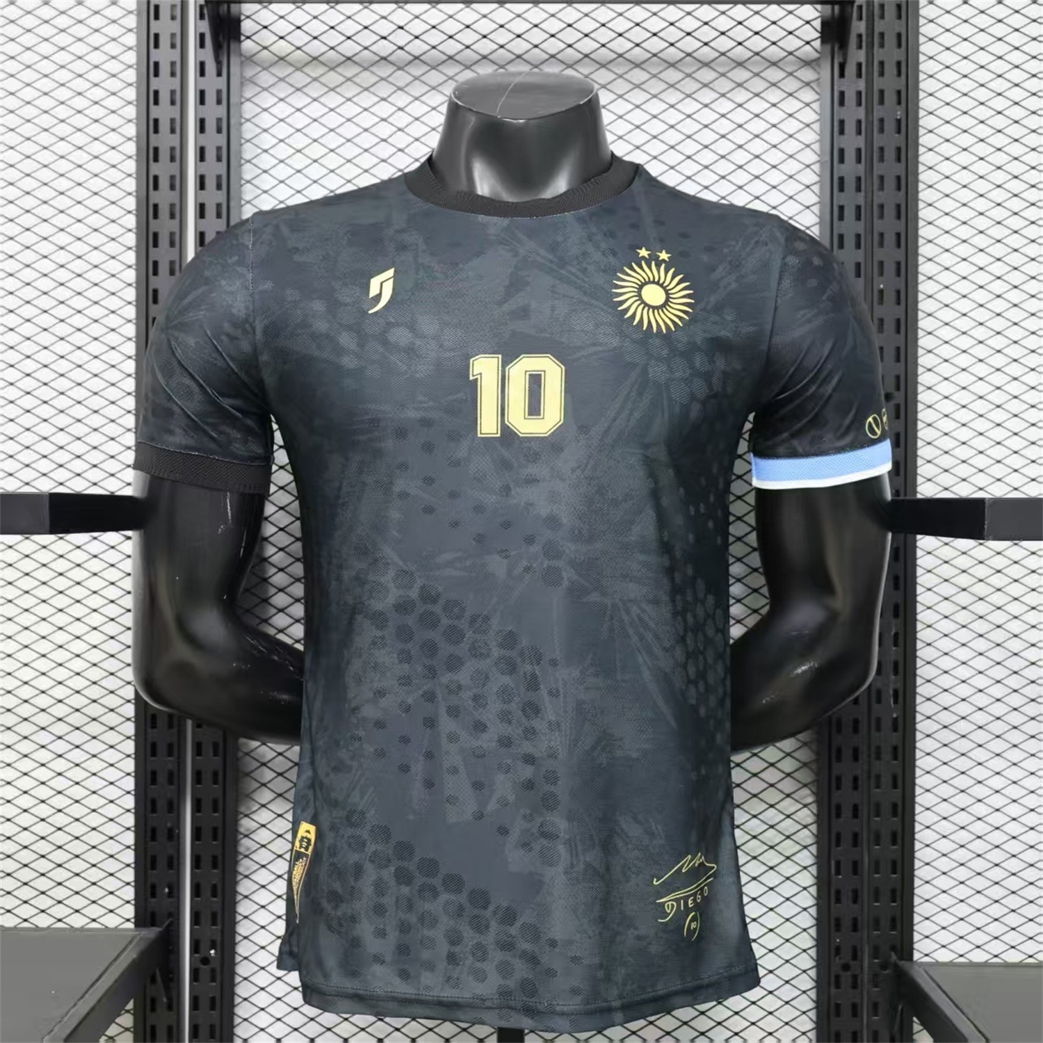 Argentina 2026 Black Maradona Special Kit - Player Version - UnitedFutballJersey