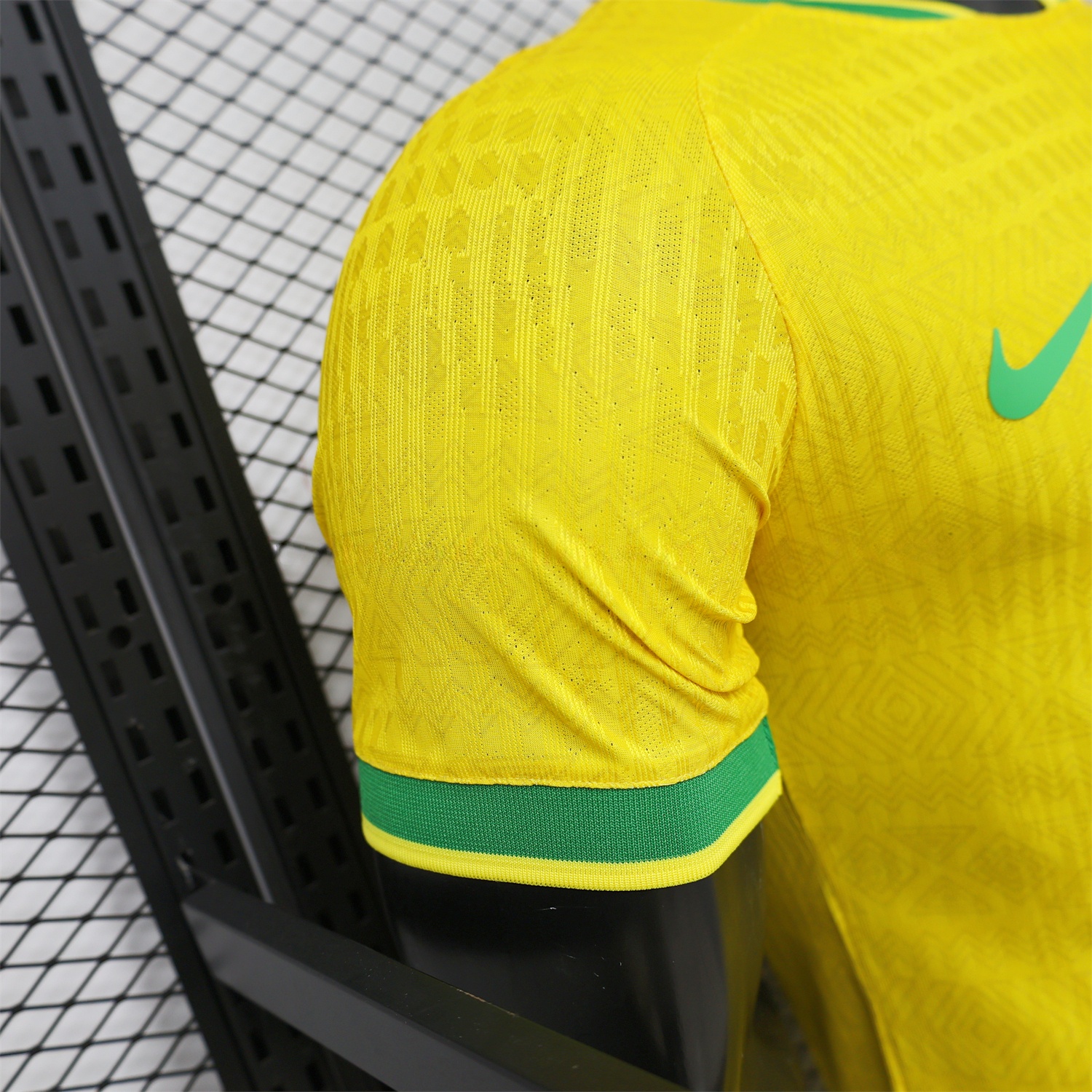 Brazil 2026 Green Edge Yellow Special Jersey - Player Version - UnitedFutballJersey