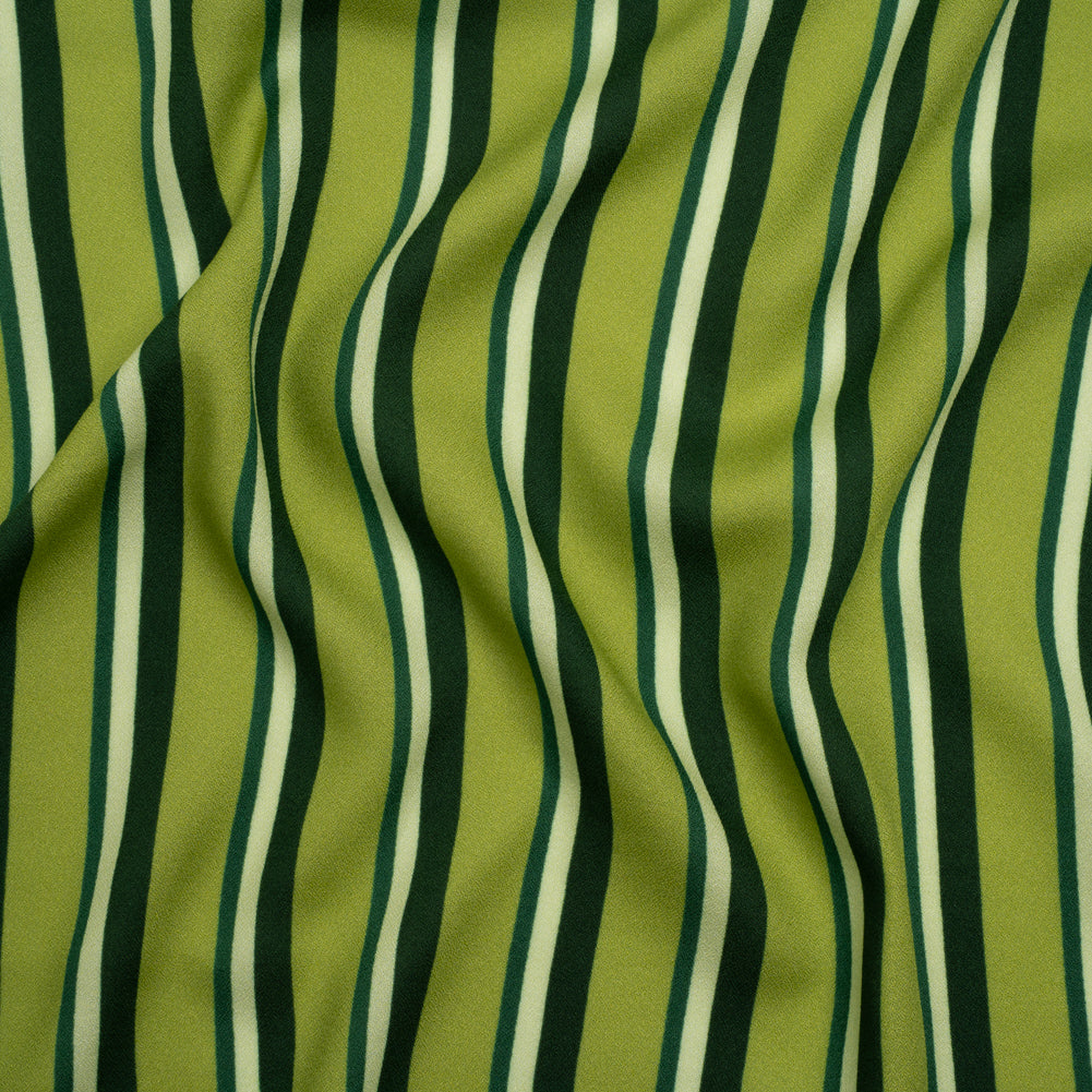 Mood Exclusive Green Seeing Stripes Viscose Crepe - Joann Fabrics
