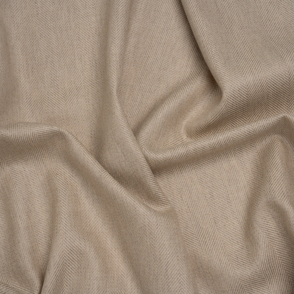 Virgin Wool Twill Made in Italy - Beige Herringbone - Joann Fabrics