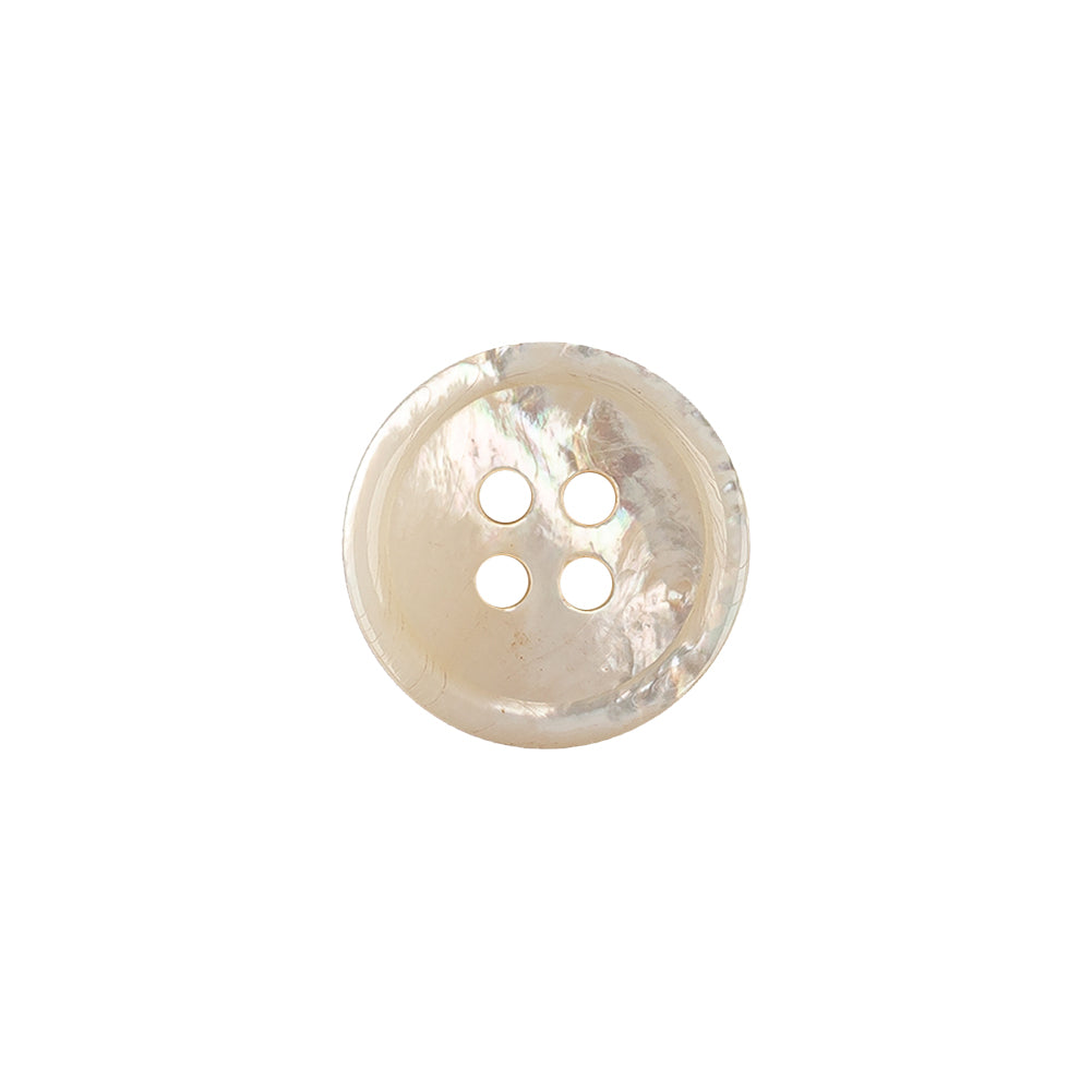 Orange Tinted Beige Narrow Rim 4-Hole Plastic Button - 22L/14mm - Joann Fabrics