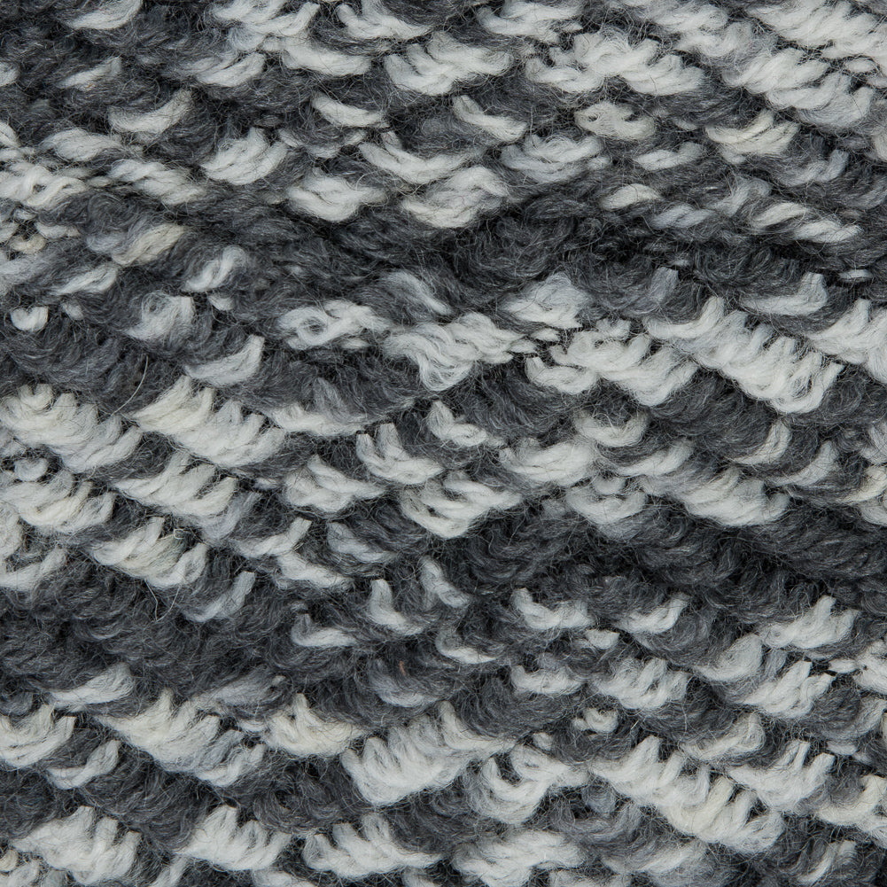 Wool Knit with Zig Zag Loops - Gray and White - Designer Deadstock - Joann Fabrics