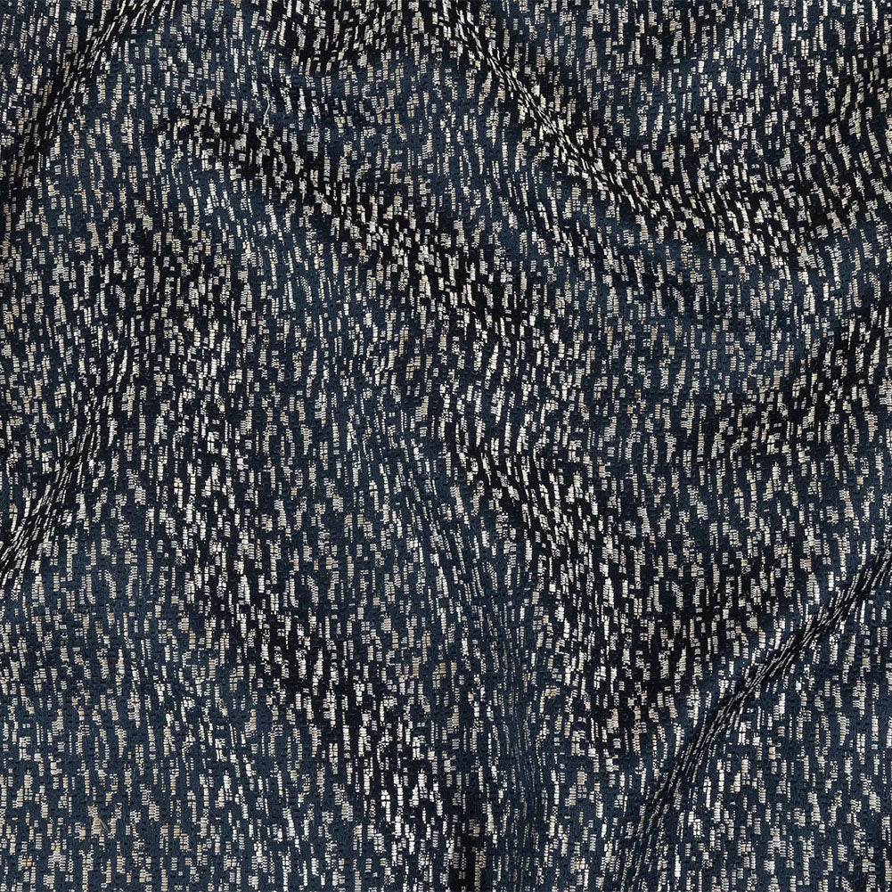Metallic Drapery Jacquard - Sapphire Digital Spots - British Imported - Joann Fabrics