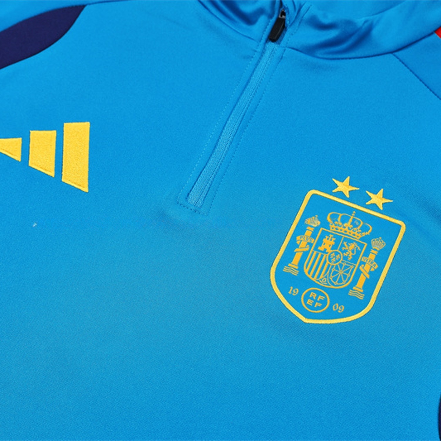 Spain 2026 Kids Long Sleeve Training Set - Lake Blue Top & Deep Blue Pants - UnitedFutballJersey