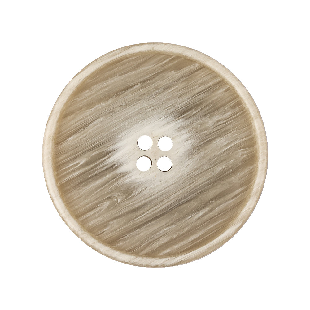 Pistachio Shell and Light Gray Striated Narrow Rim 4-Hole Button - 44L/28mm - Joann Fabrics