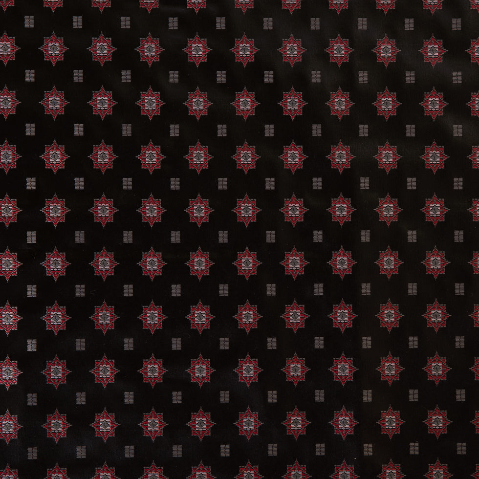 Famous Designer Black and Red Laminated Woven - Joann Fabrics