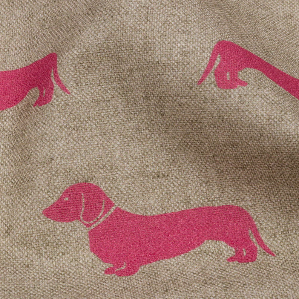 Cotton Canvas Print - Raspberry Dachshunds - British Imported - Joann Fabrics