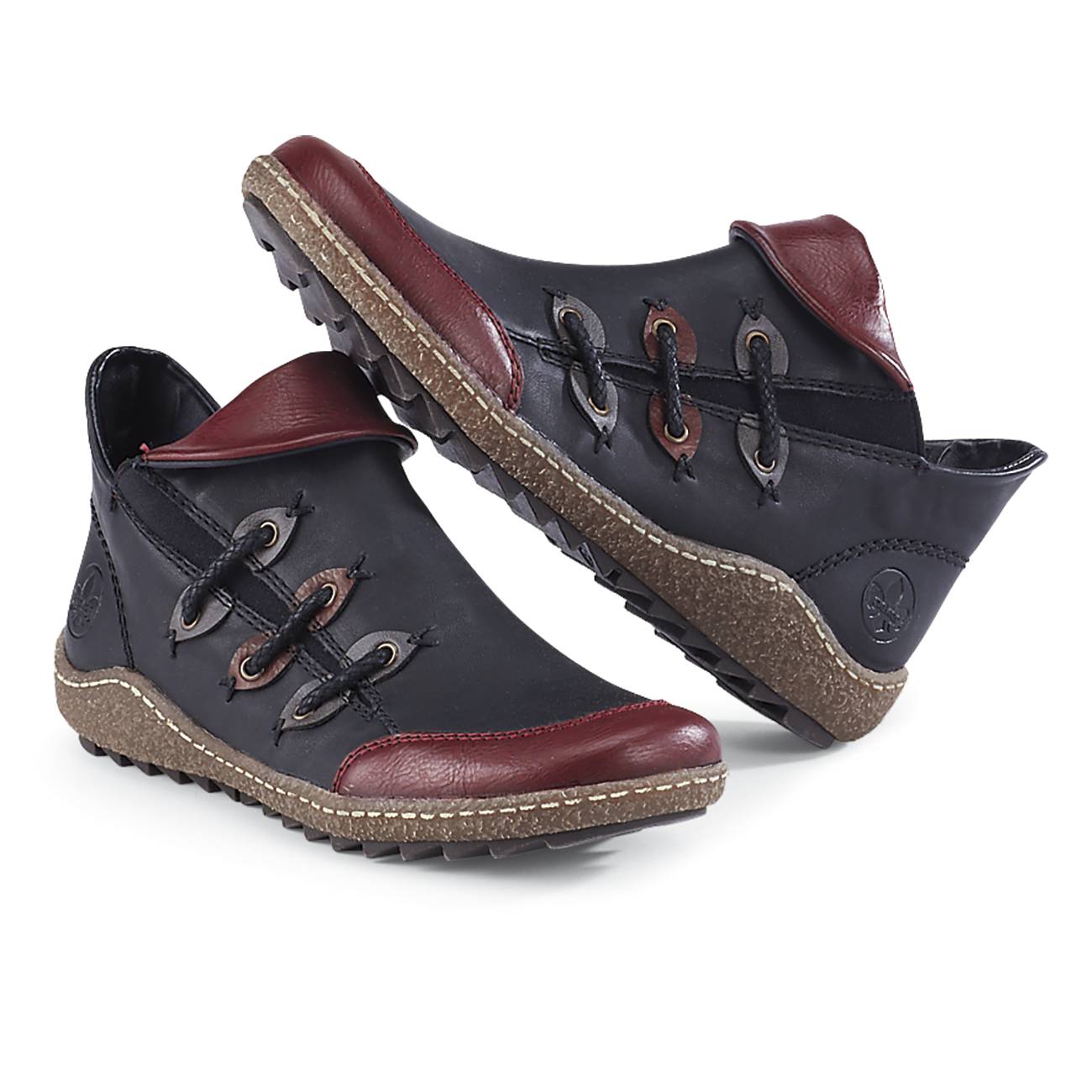 Rieker® Colorblock Booties, VeganLeather, Elastic Gore & Side Zip - Northstyle Catalog