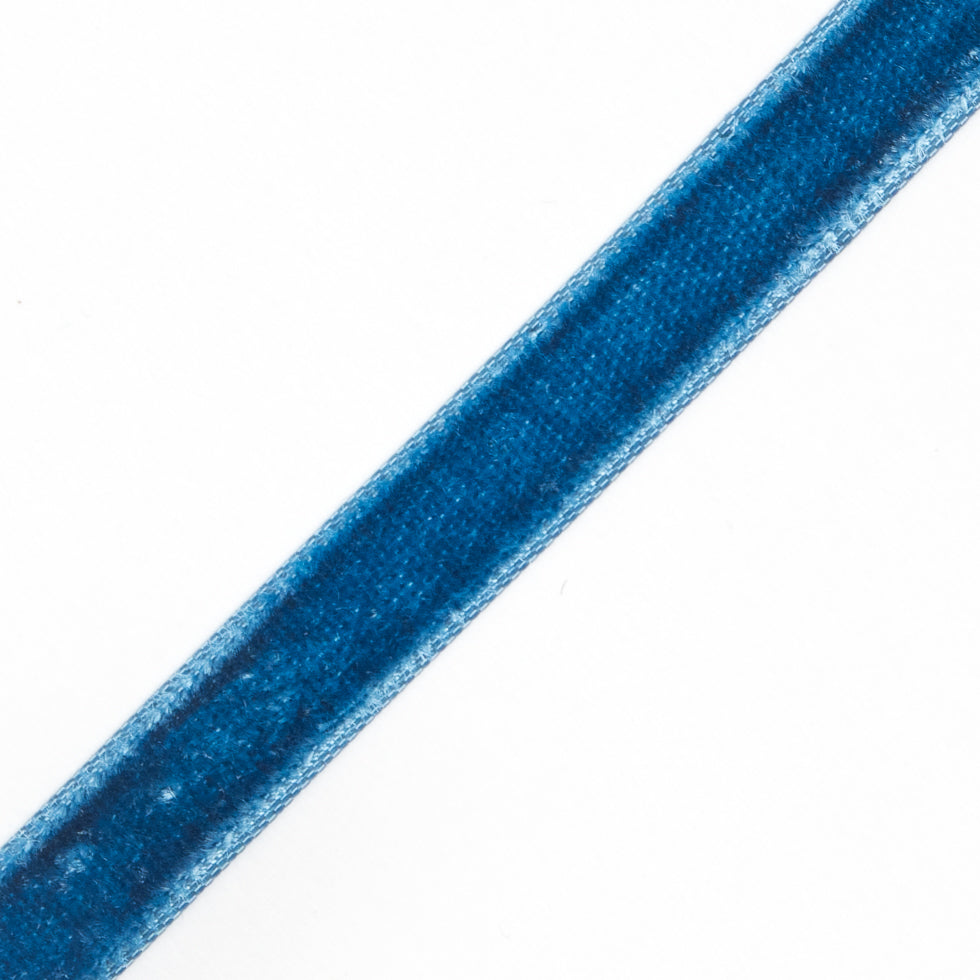 10 Yard Roll of Blue Single Faced Velvet Ribbon - 0.375