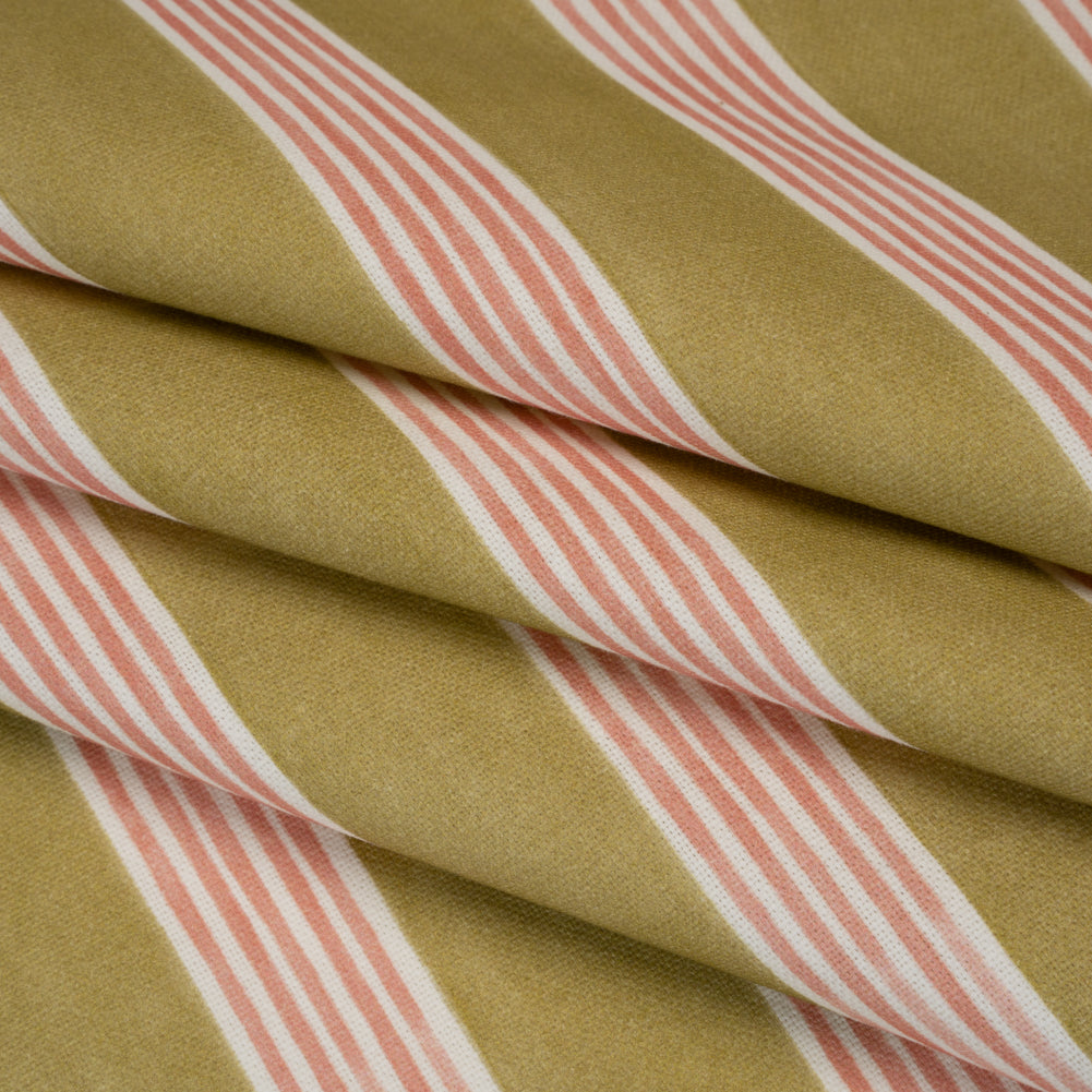 Brushed Cotton and Linen Canvas - Carnation Stripes - British Imported - Joann Fabrics