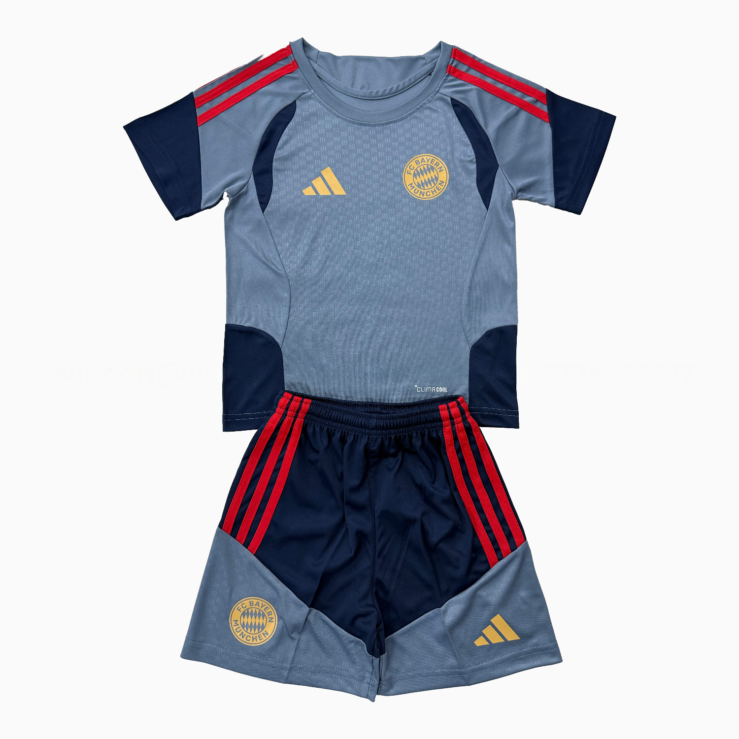 Bayern Munich 26-27 Lake Blue Training Kids Kit - UnitedFutballJersey