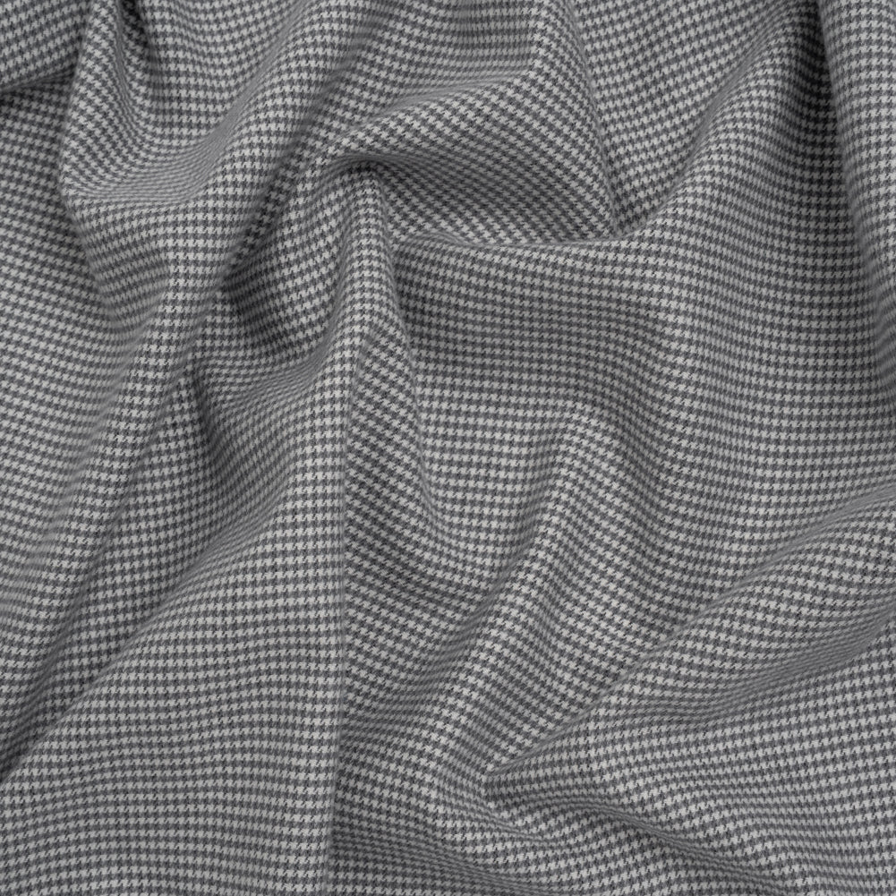 Brushed Cotton Twill - Gray and White Little Houndstooth - Deadstock - Joann Fabrics
