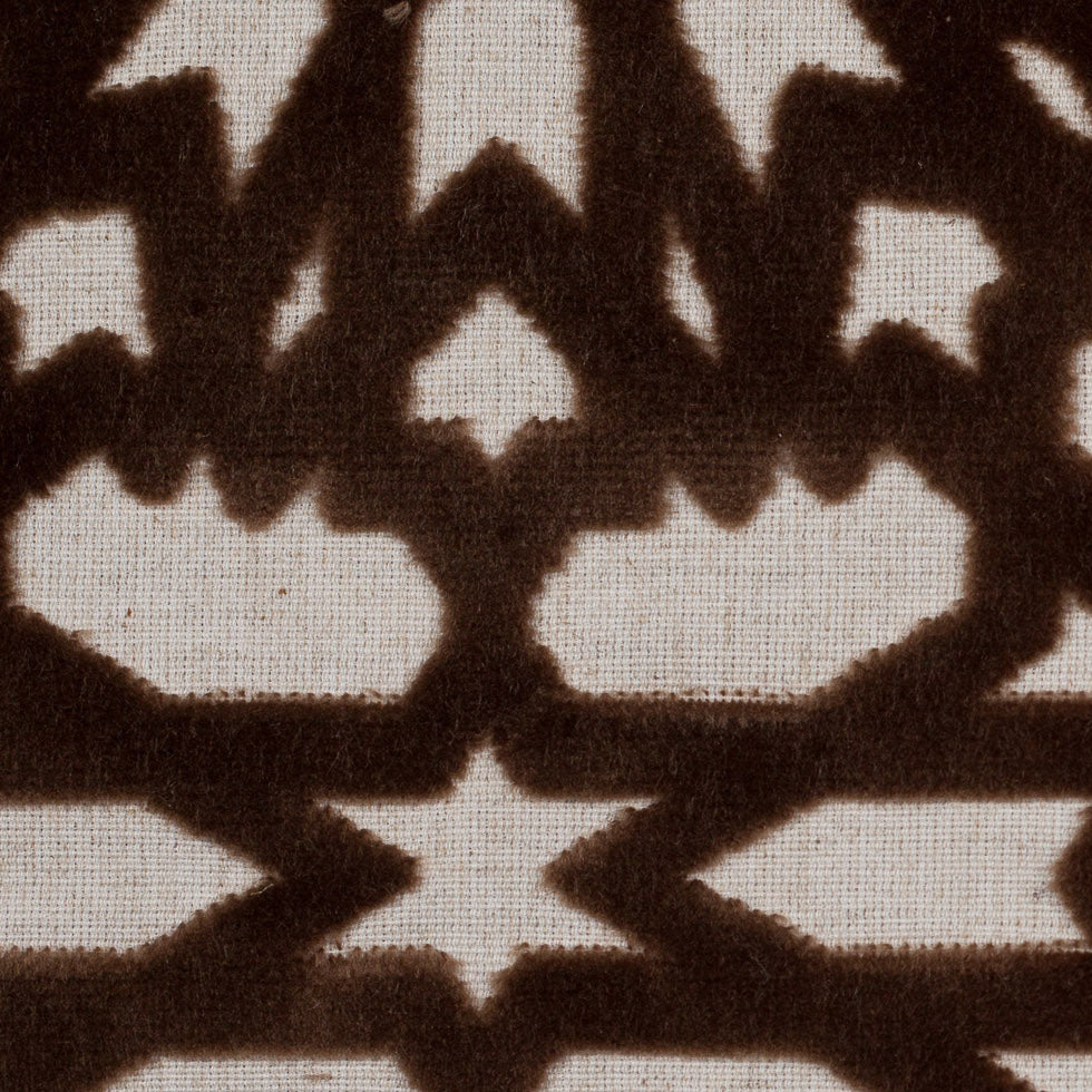 Bittersweet Brown Geometric Polyester-Acrylic-Flax Flocked Chenille - Joann Fabrics