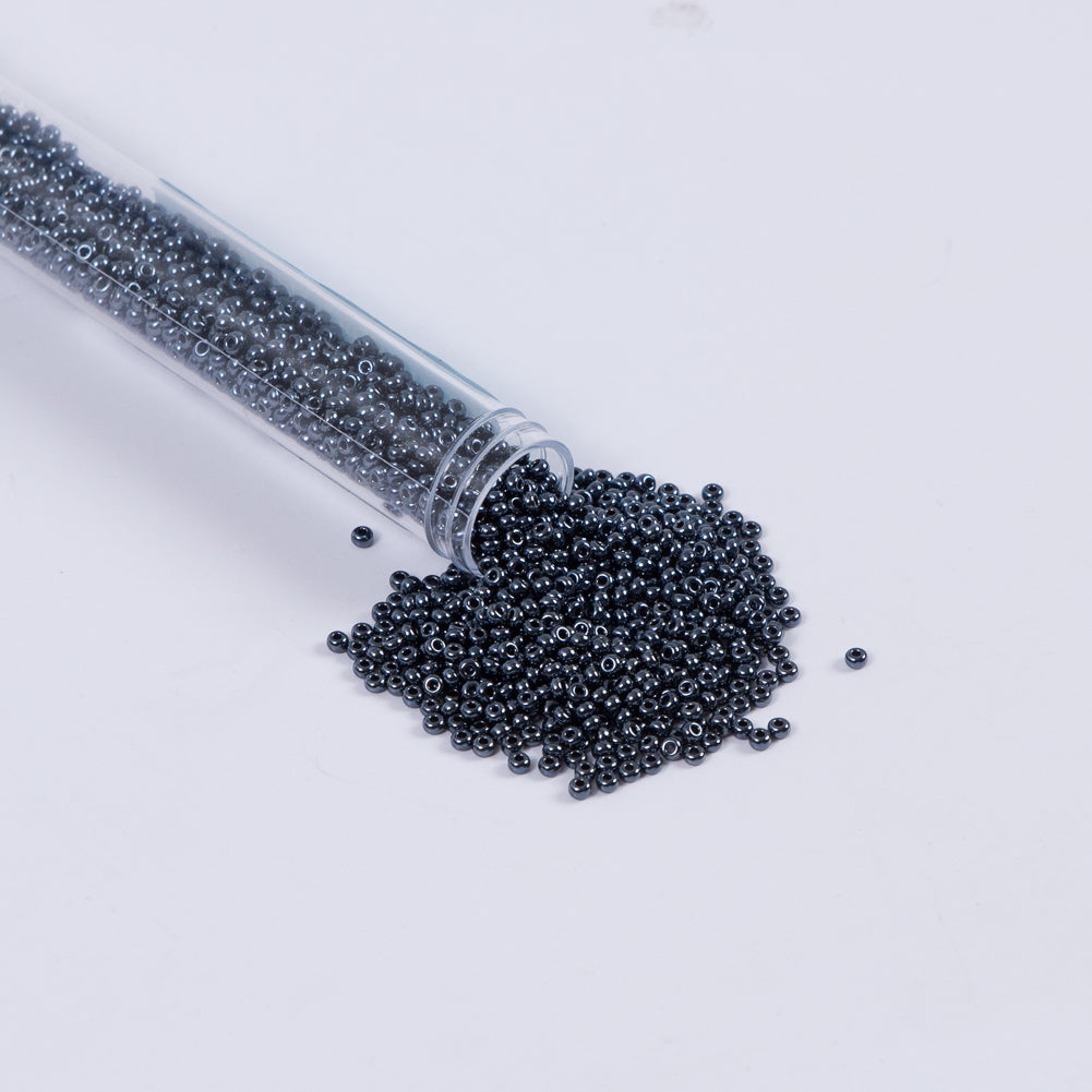 Metallic Gunmental Czech Seed Beads - Size 10 - Joann Fabrics
