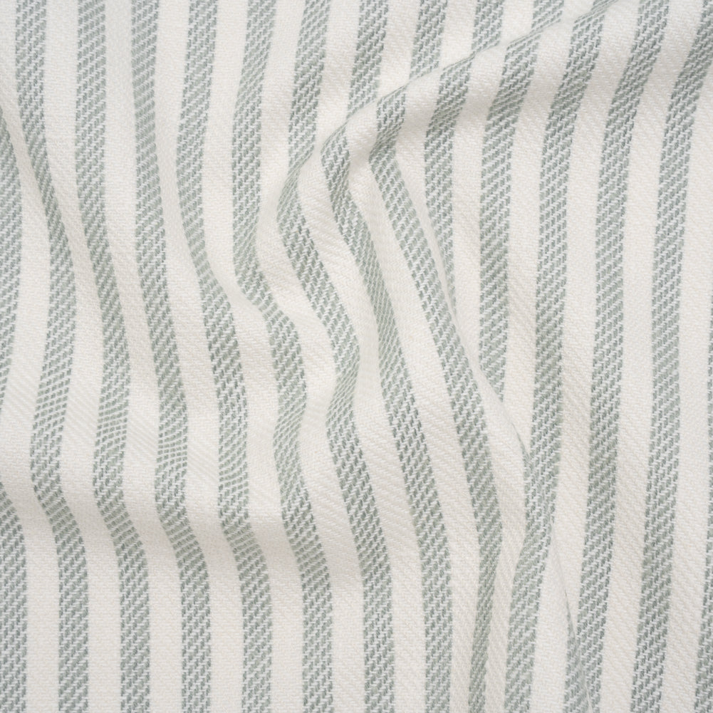Polyester and Cotton Herringbone Twill - Seafoam Stripes - British Imported - Joann Fabrics
