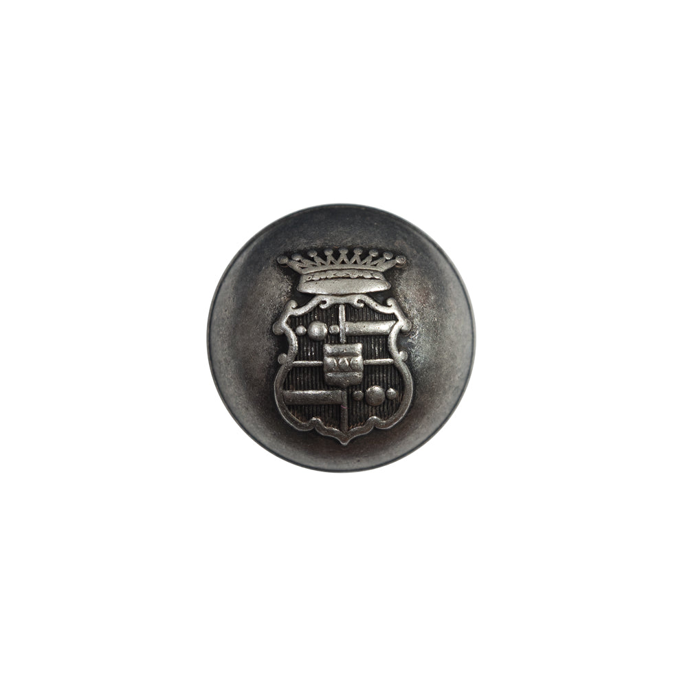 Italian Silver Metal Crest Button - 24L/15mm - Joann Fabrics