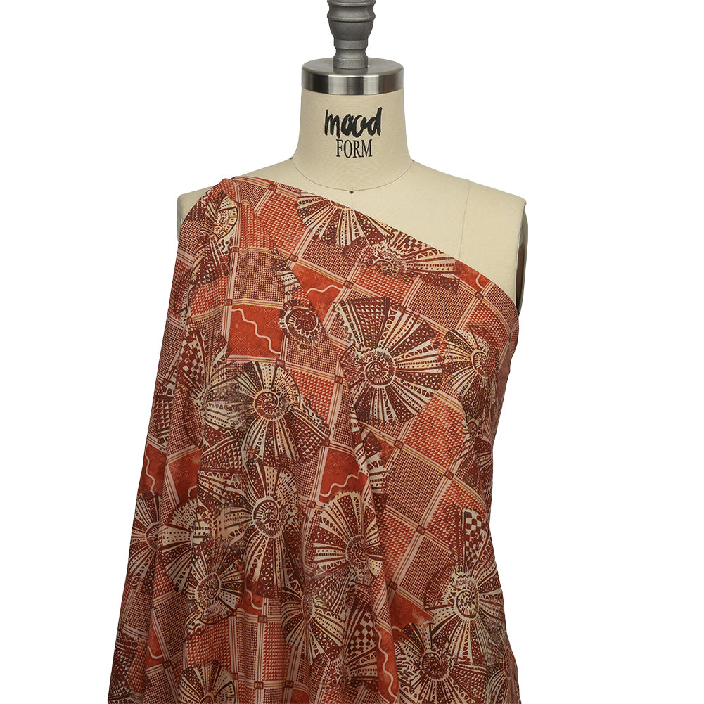 Cotton Voile - Red and White Shells on Plaid - Weekend Wandering Print - Mood Exclusive Rockland Collection - Joann Fabrics