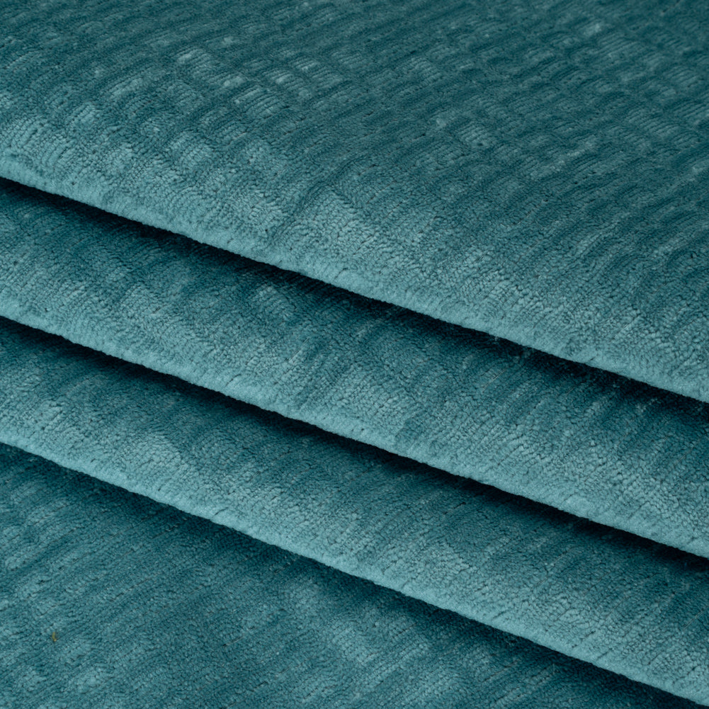 Polyester Upholstery Chenille - Aquamarine Grid Texture - Carolina Collection - Joann Fabrics