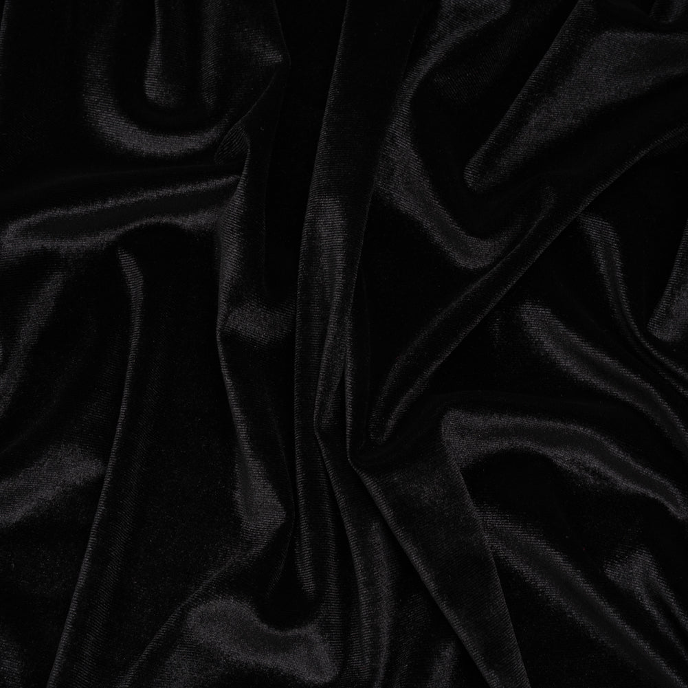 Stretch Polyester Velour - Black - Designer Deadstock - Joann Fabrics