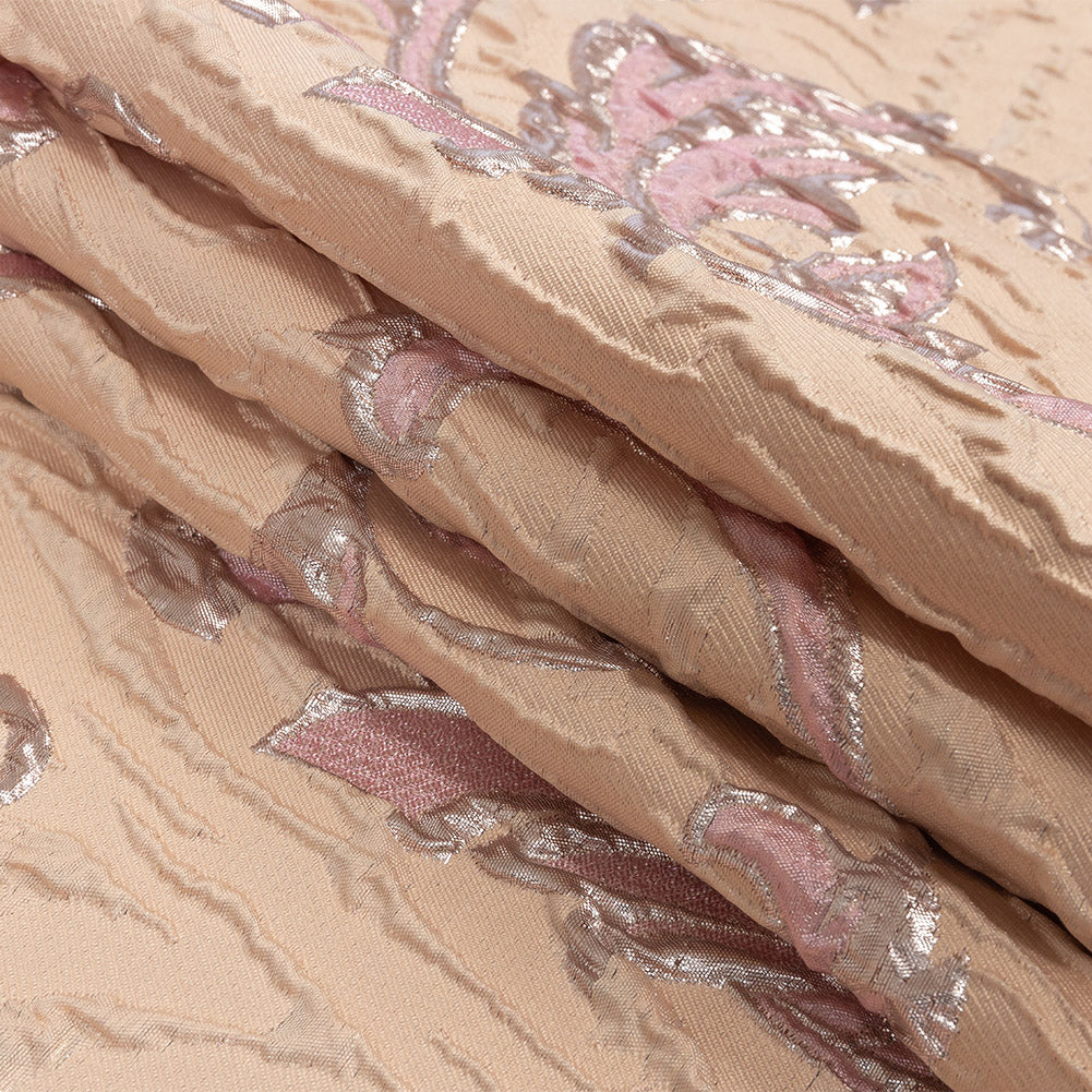 Metallic Rose Gold, Pink and Creamsicle Scrolls Luxury Brocade - Joann Fabrics