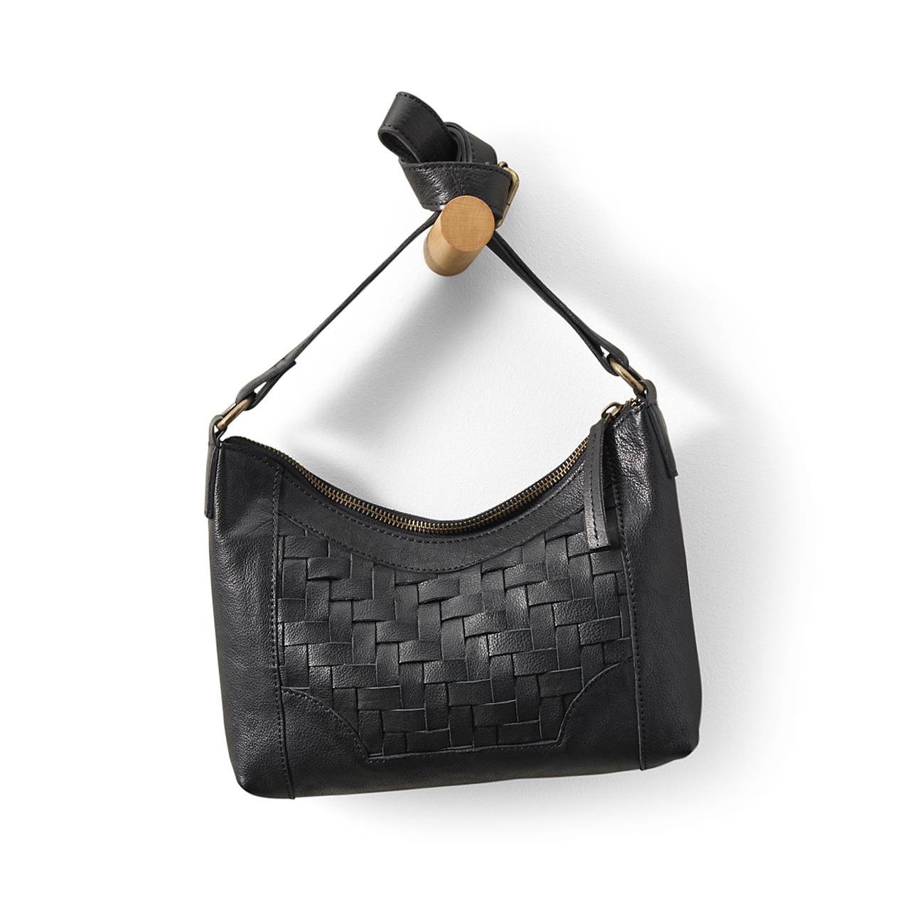 Leather Basketweave Crossbody, Top Zip, Inner Pockets - Northstyle Catalog