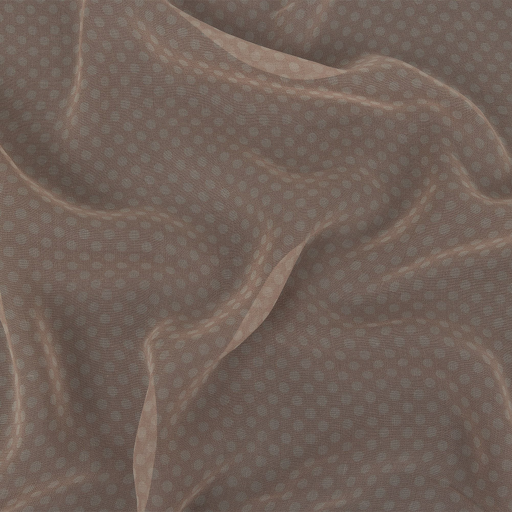 Famous Australian Designer Peach and Ivory Polka Dotted Silk Georgette - Joann Fabrics