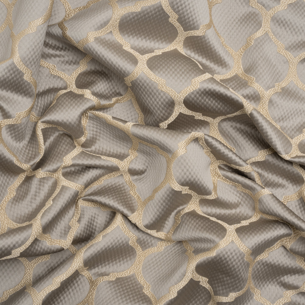 Satin-Faced Jacquard - Pewter Moroccan Quatrefoil - British Imported - Joann Fabrics