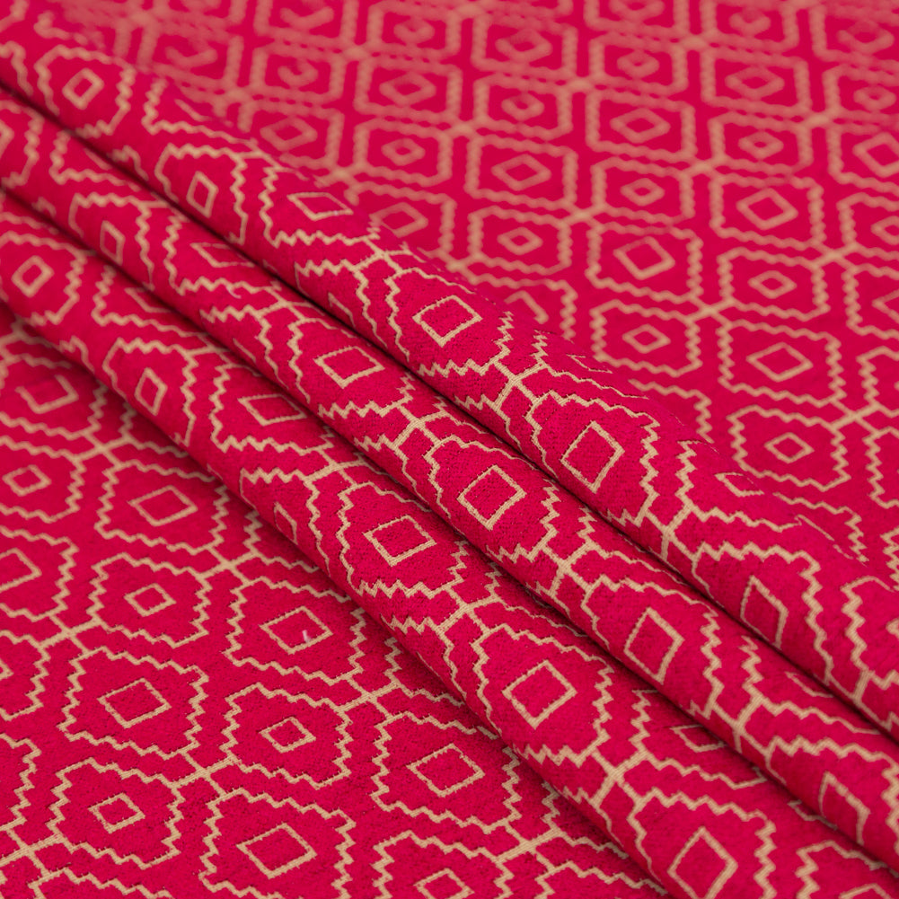 Chenille Jacquard - Raspberry Diamond Geometric - British Imported - Joann Fabrics