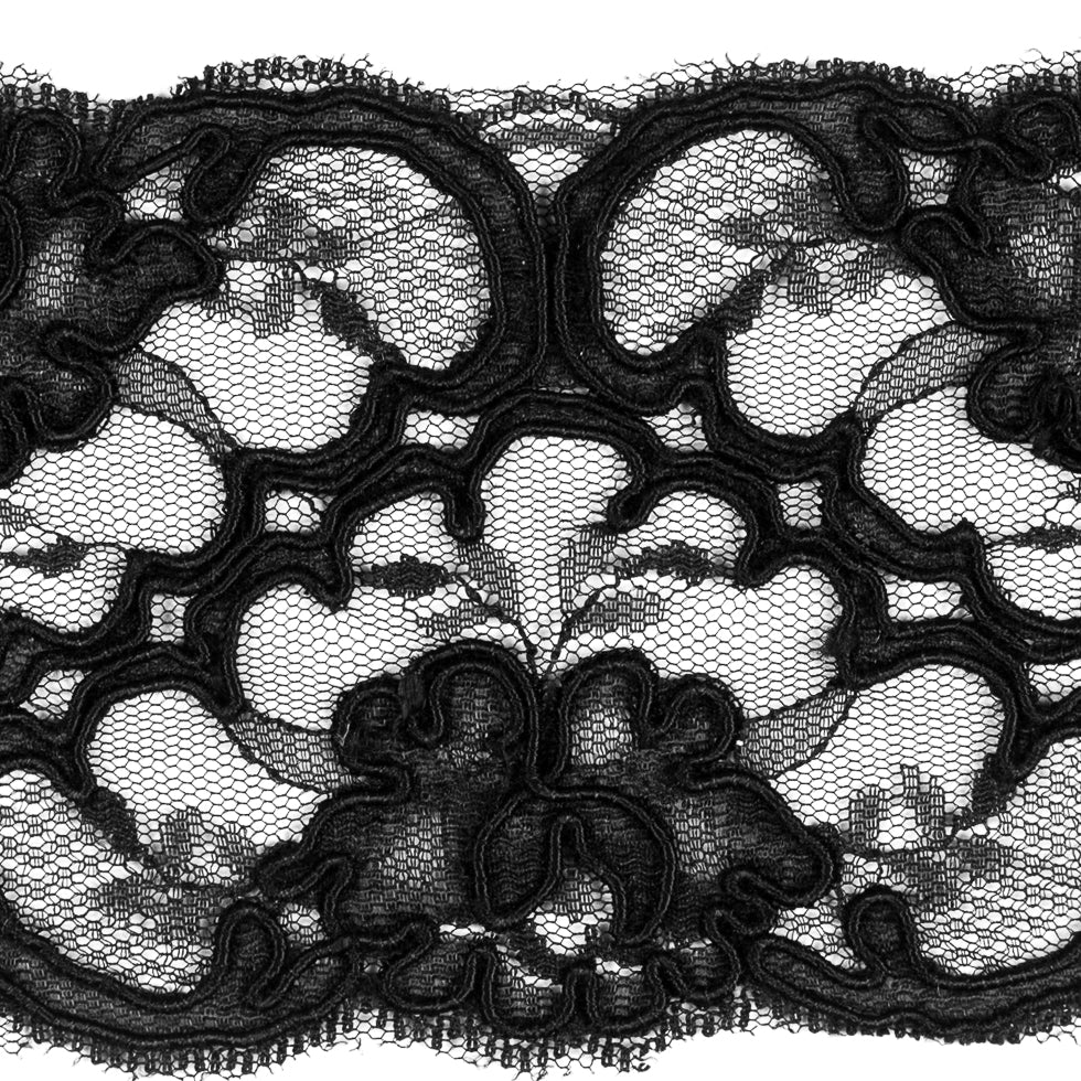 Black Corded Lace Trim - 3