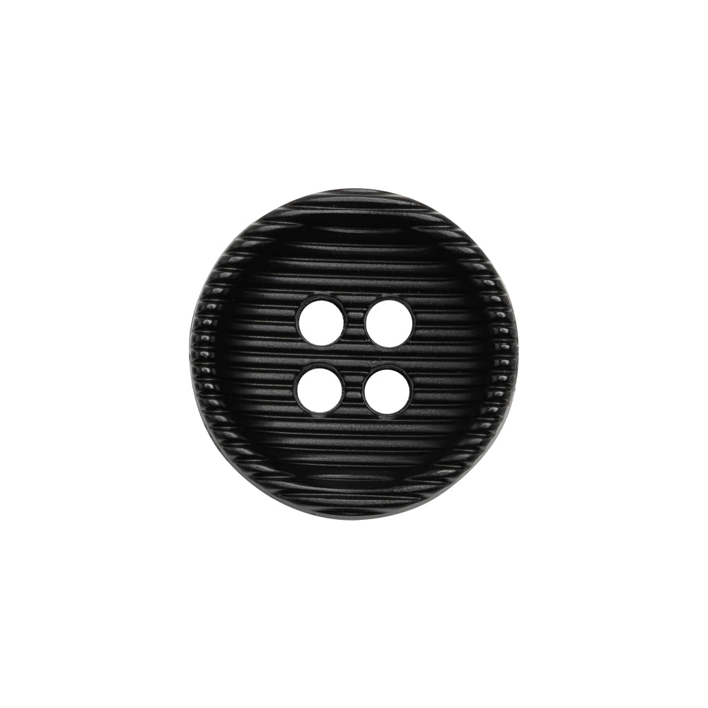 Plastic 4 Hole Button - Ribbed Black Bowl Shaped - 32L/20mm - Joann Fabrics
