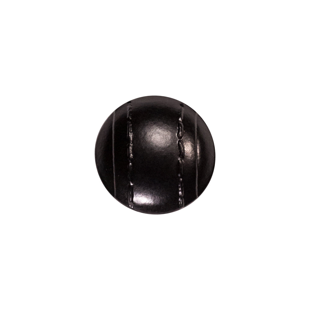 Italian Black Faux Leather Plastic Button - 24L/15mm - Joann Fabrics