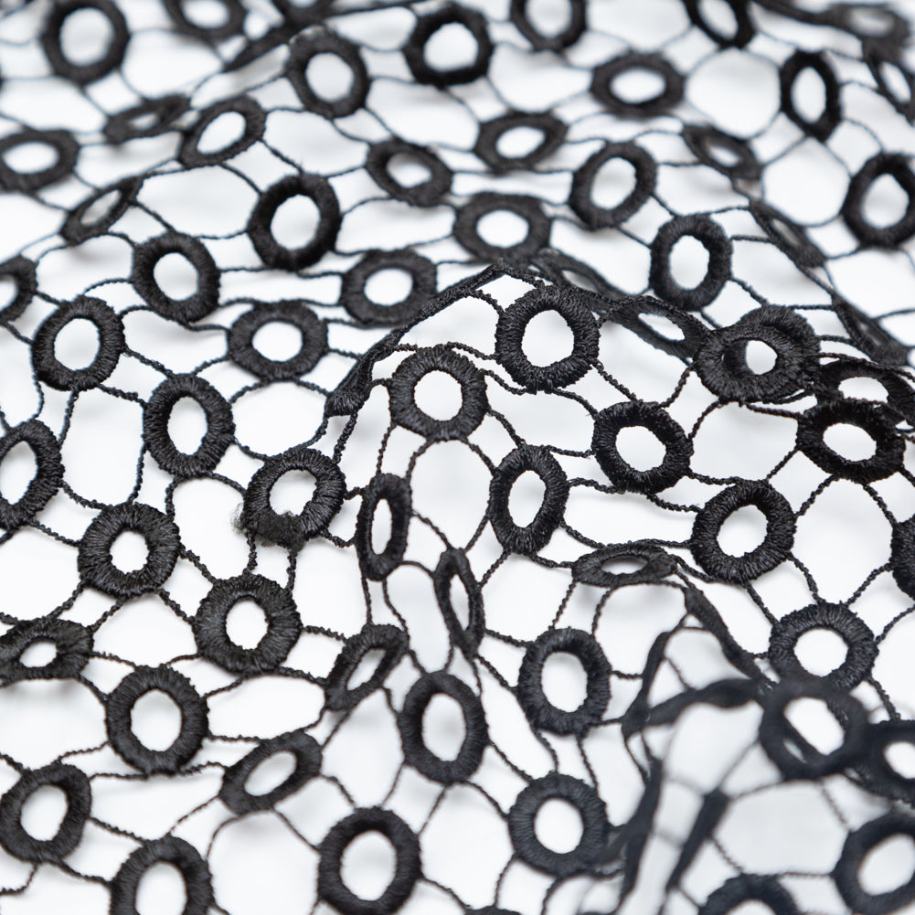 Guipure Lace - Black Geometric Circles - Joann Fabrics